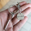 Porte-clef argent vieilli - Super Maman