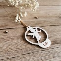 Boule ange de Noël personnalisé en bois gravée prénom Lily