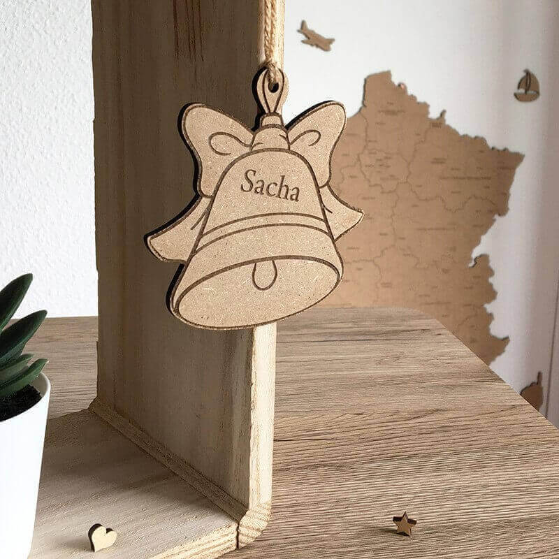 Boule cloche de Noël à personnaliser  - PLUSIEURS COLORIS macreationperso