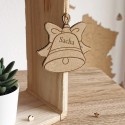 Boule cloche de Noël à graver en bois