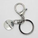 Porte clé mousqueton argent vieilli - Super Maman