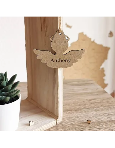 Ange de Noël en bois personnalisable