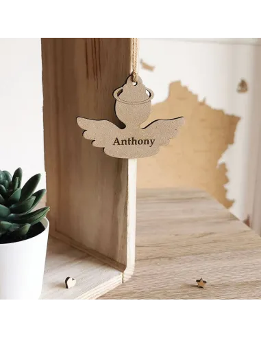 Ange de Noël personnalisé en bois d'érable