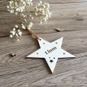 Étoile pour sapin de noël personnalisée décoration à suspendre en bois