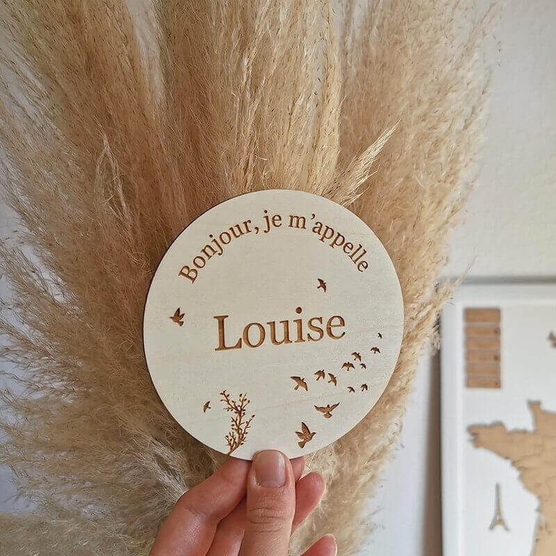 Carte bonjour je m'appelle Louise