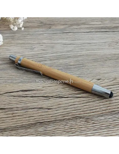 Beau stylo bille personnalisable en bois de bambou