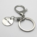 Porte clef argent vieilli - Super Maman mousqueton argenté
