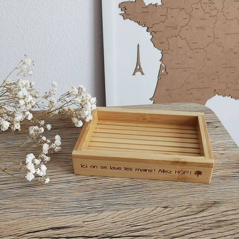 Boite à savon à personnaliser en bois de Bambou