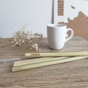 Set de pailles en bambou gravées