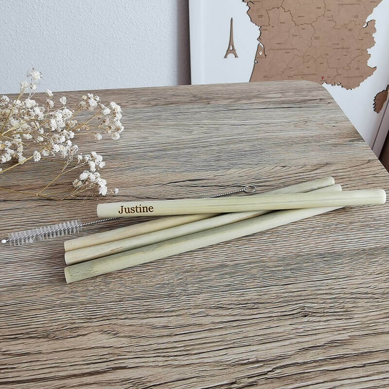 Pailles bambou réutilisables