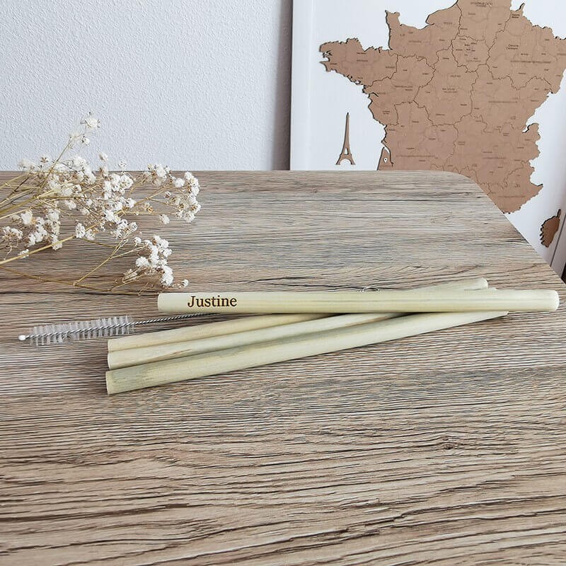 Pailles bambou personnalisées