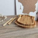 Deux assiettes cuillère et fourchette en bambou