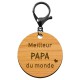 Porte-clé personnalisé - Meilleur papa du monde - 45 mm mousqueton noir