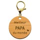 Porte-clé personnalisé - Meilleur papa du monde - 45 mm mousqueton doré