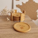 Dessous de verre en Bambou en lot de 4 + son rack - Macreationperso