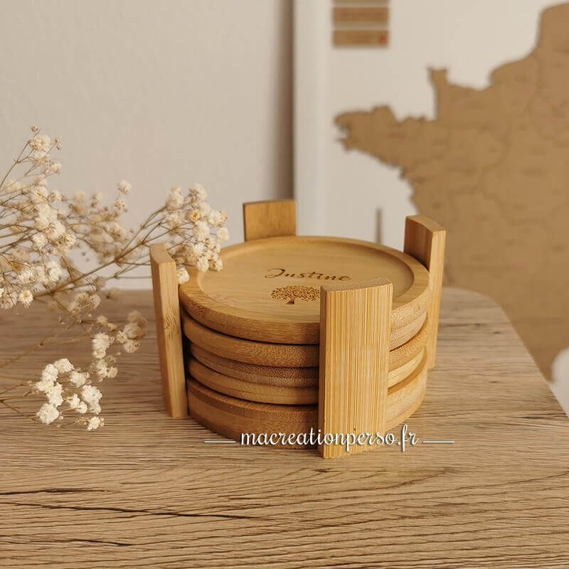 Ensemble sous-verre avec support rangement