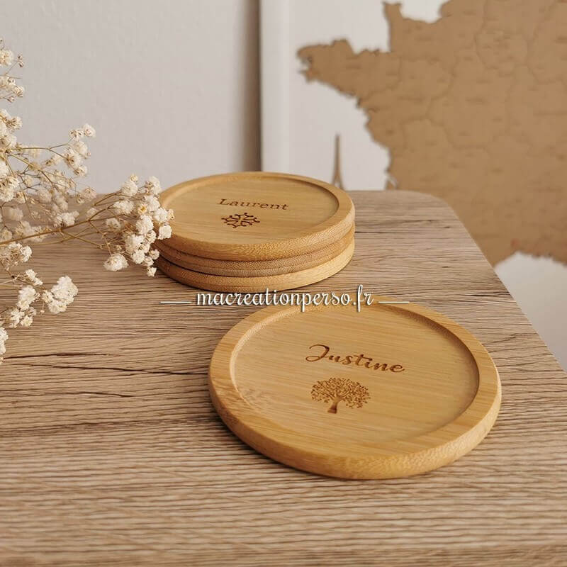Quatres sous verres en bois