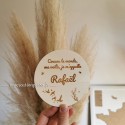 Carte rond en bois naissance annonce personnalisable gravé prénom Raphael