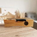 Coffret à saucisson gravé avec couteau et ardoise