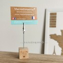 Porte photo à poser cube personnalisé bois pince