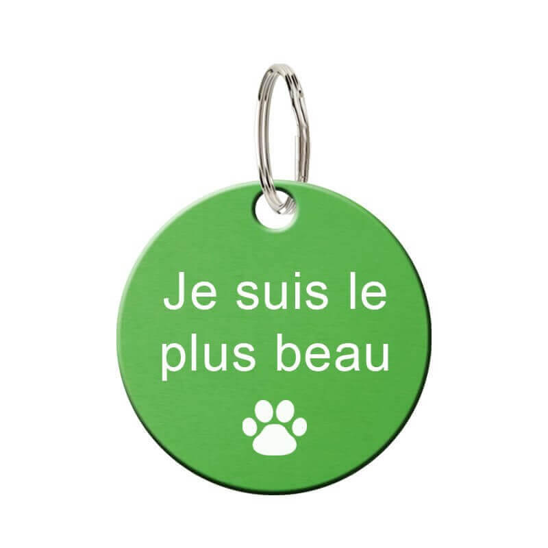 Médaille animaux en métal rond vert 27 mm à personnaliser