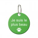 Médaille animaux en métal rond vert 27 mm à personnaliser