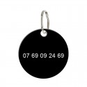 Médaille chien en métal ronde noire 27 mm personnalisée