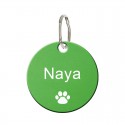 Médaille animaux en métal rond vert 27 mm personnalisable