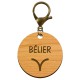 Porte-clé personnalisé signe astrologique Bélier mousqueton bronze