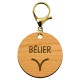 Porte-clé personnalisé signe astrologique Bélier - macreationperso mousqueton doré