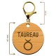 Dimensions porte clé personnalisé signe astrologique Taureau - macreationperso