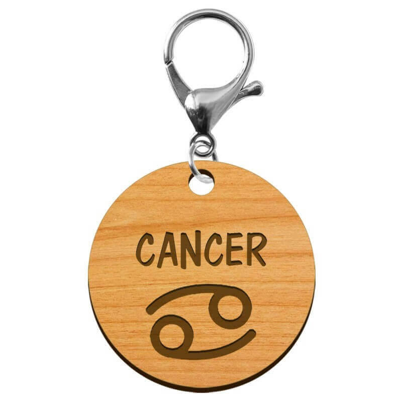 Porte-clé personnalisé signe astrologique Cancer mousqueton argenté