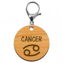 Porte-clé personnalisé signe astrologique Cancer mousqueton argenté
