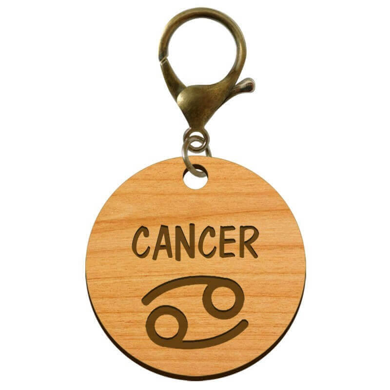 Porte-clé personnalisé signe astrologique Cancer mousqueton bronze