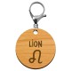Signe du zodiaque lion porte-clé personnalisé bois 