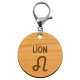 Porte-clé personnalisé signe astrologique Lion mousqueton argenté