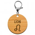 Signe du zodiaque lion porte-clé personnalisé bois 
