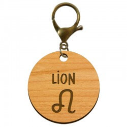 Porte-clé personnalisé signe astrologique Lion mousqueton bronze