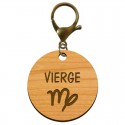 Porte-clé personnalisé signe astrologique Vierge mousqueton bronze