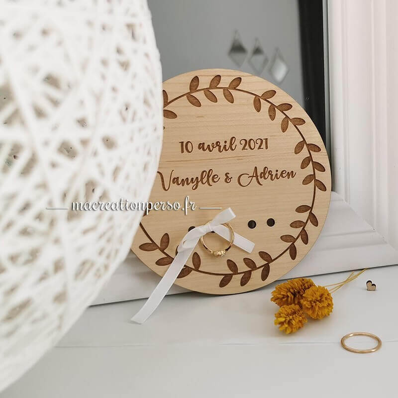 Porte alliances pour mariage personnalisable