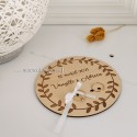 Support alliances gravé pour mariage en bois