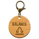 Porte-clé personnalisé signe astrologique Balance mousqueton bronze
