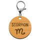 Porte-clé personnalisé signe astrologique Scorpion mousqueton argenté