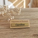 Badge personnalisable en bois Prénom sur plaque dorée - macreationperso