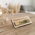 Badge en bois fonction plus prénom pharmacie 