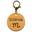 Porte-clé personnalisé signe astrologique Scorpion mousqueton bronze