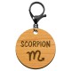 Porte-clé personnalisé signe astrologique Scorpion mousqueton noir