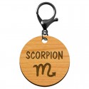 Porte-clé personnalisé signe astrologique Scorpion mousqueton noir