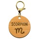 Porte-clé personnalisé signe astrologique Scorpion mousqueton doré