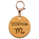 Porte-clé personnalisé signe astrologique Scorpion mousqueton rose
